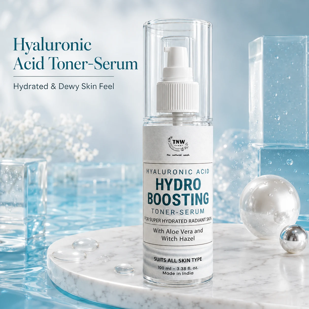TNW The Natural Wash Hyaluronic Acid Toner-Serum 100ml for Hydrated, Soft, Smooth & Plump-Looking Skin, image 1