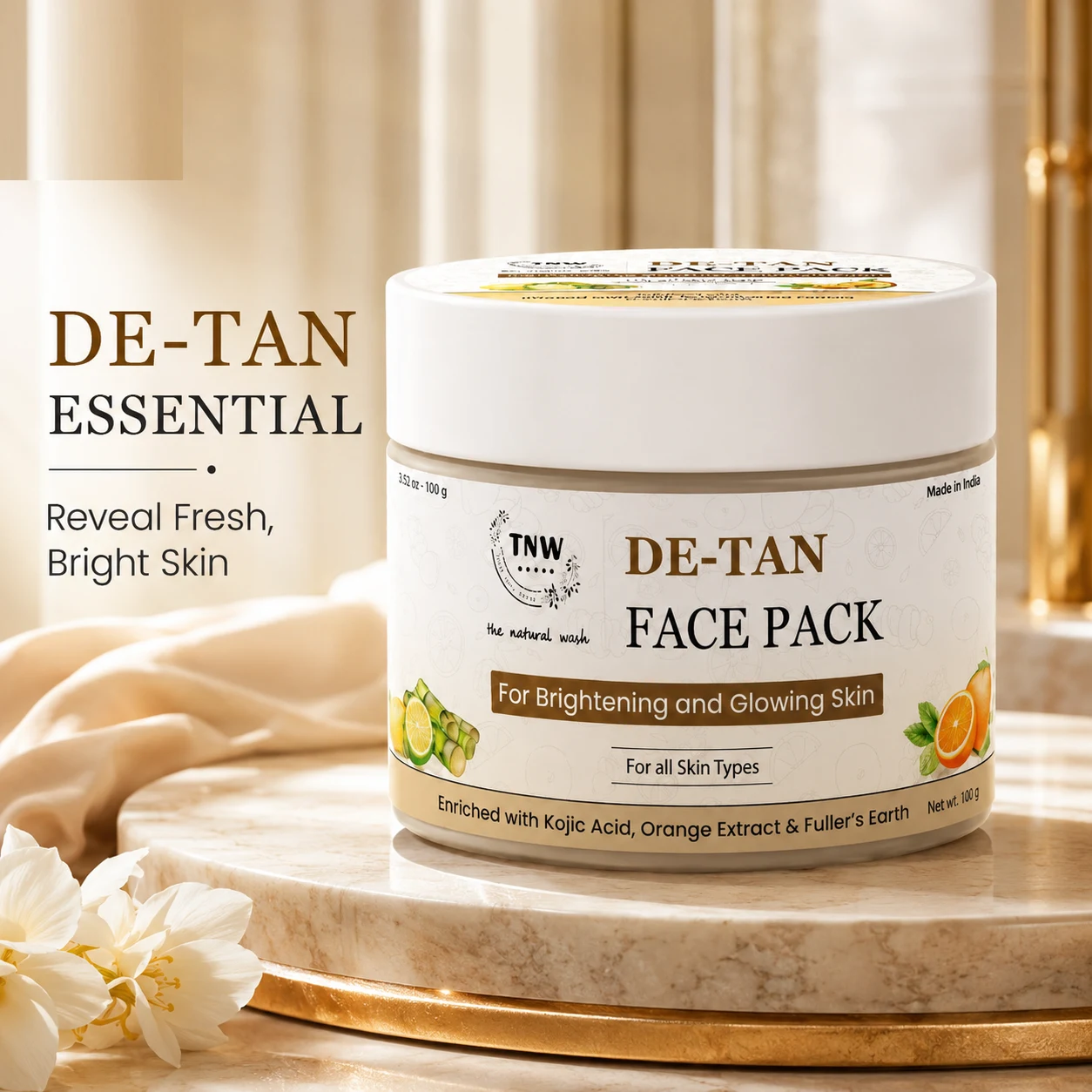 TNW - The Natural Wash De Tan Face Pack 50g | Ready to Use Pack for Tan Removal & Glowing Skin, image 1