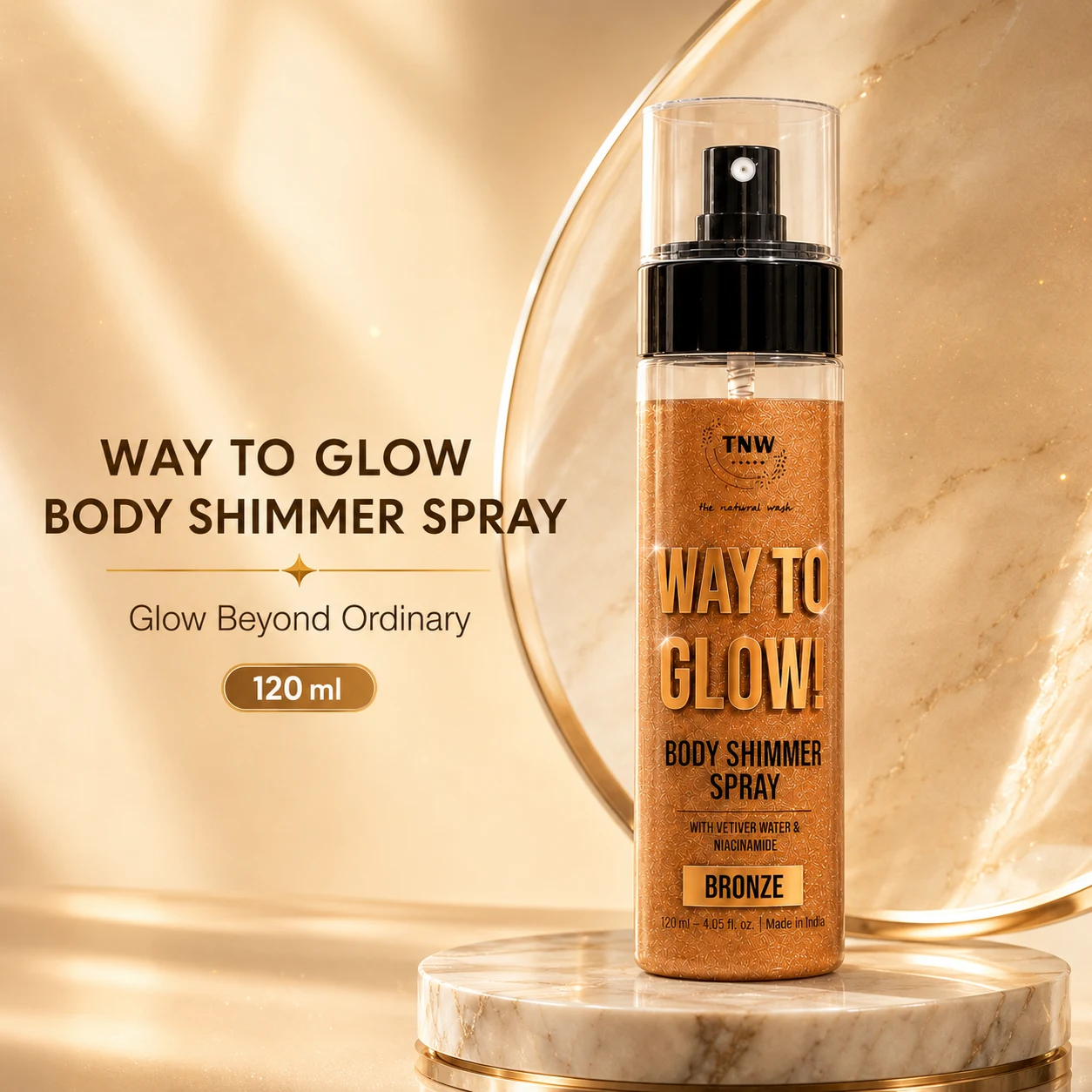 TNW The Natural Wash Way To Glow Body Shimmer Spray 120 ml, image 1