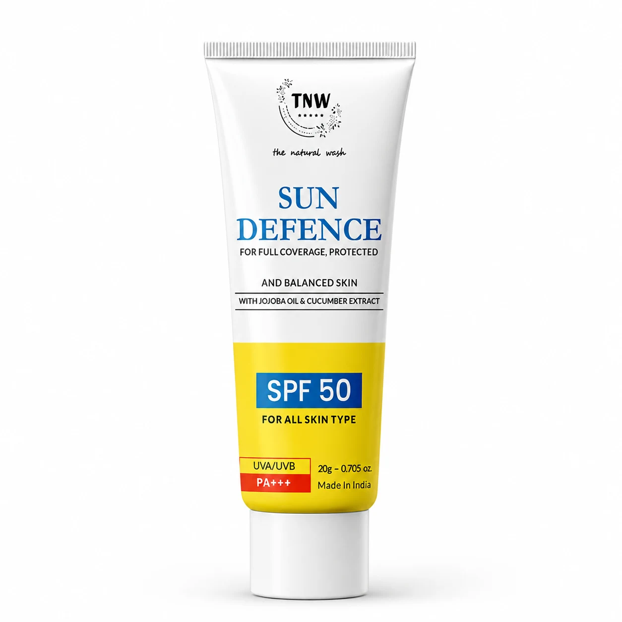 TNW - The Natural Wash Sun Defence Face Sunscreen SPF 50 PA+++ | No White Cast | UVA/UVB Protection | 20g, image 1