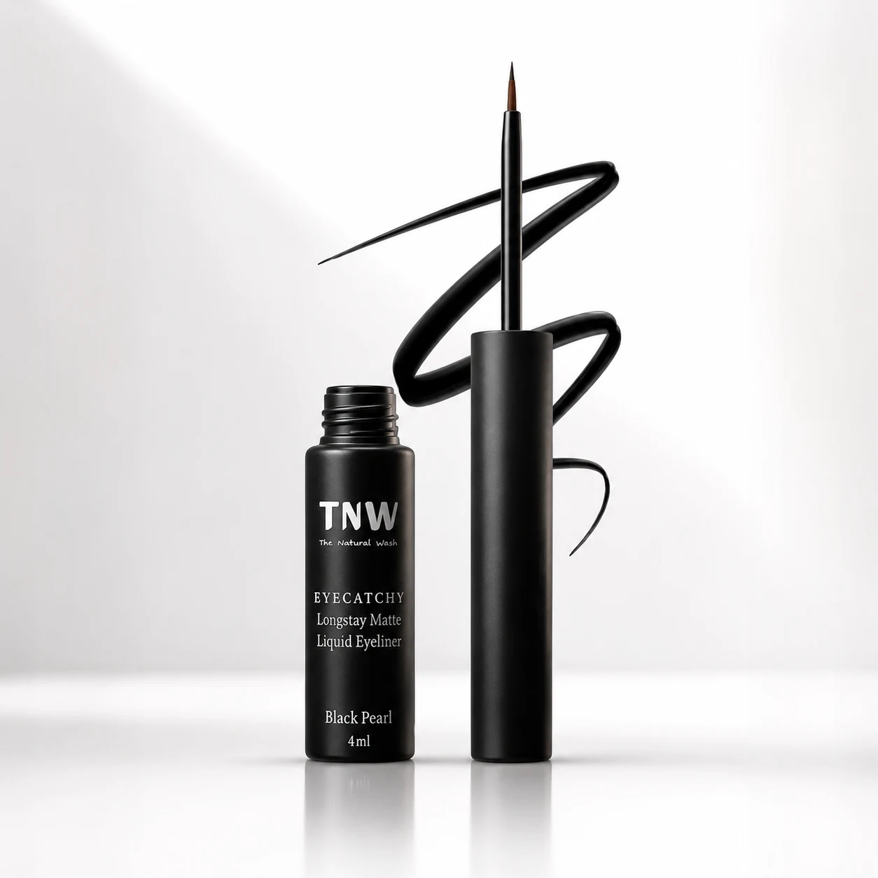TNW The Natural Wash Eyecatchy Longstay Matte Liquid Eyeliner 4ml | Black Pearl | Intense Black Matte Finish | Fine Tip Applicator | Precision Eye Makeup for Daily, Party & Festive Looks, image 1
